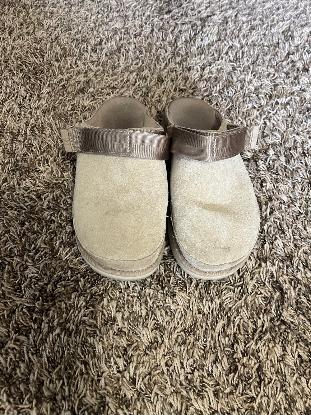 UGG Women's Beige Suede Back-Strap Mule Clog